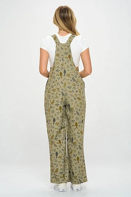 Bird Floral Print Jumpsuit