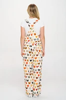 Colorful Cat Face Print Overall