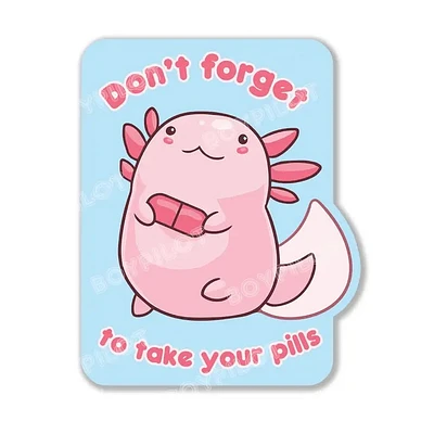 Axolotl Medication Reminder Sticker