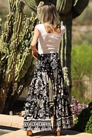 Black Wide Leg Pants With Tiered Panels