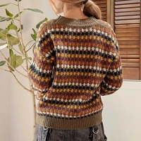 Multicolor Boyfriend Knit Cardigan Charcoal Multi