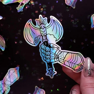 Battle Axe & Gauntlet - Holographic Sticker