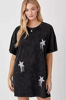 T-Shirt Dress W Star Patch Detail