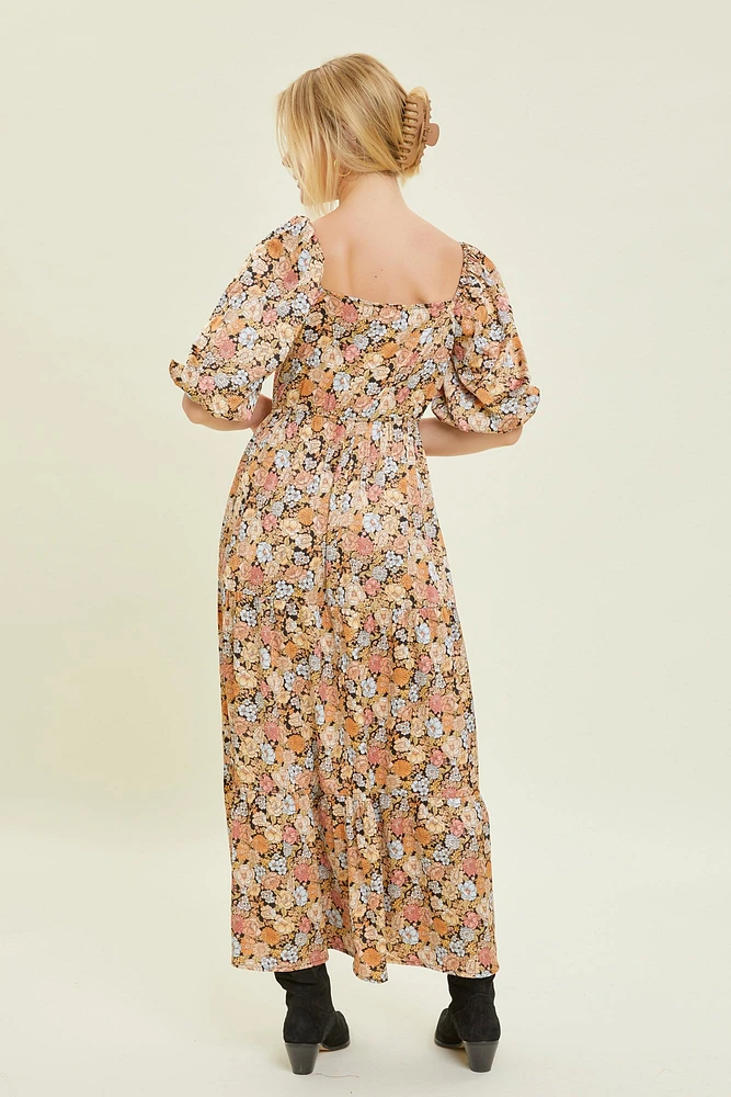 Côté robe longue à imprimé floral