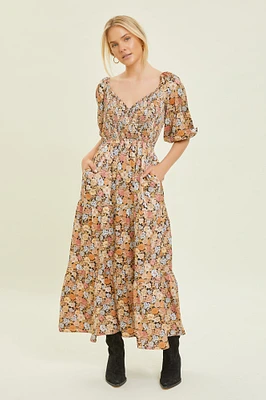 Côté robe longue à imprimé floral