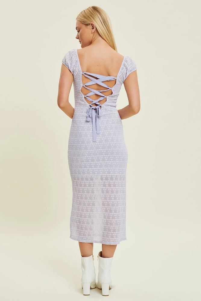 Stretch Tie Back Midi Dress