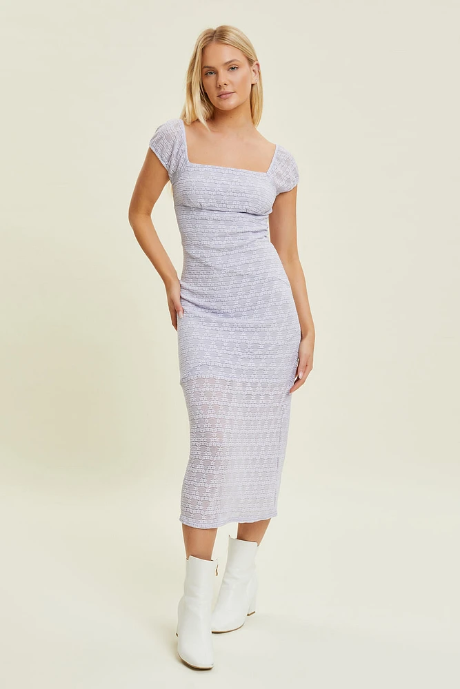 Stretch Tie Back Midi Dress