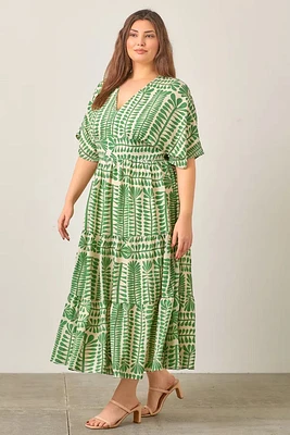 Plant Print Maxi Dress