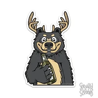 Beer Sticker Bear And Deer Sticker