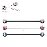Bezel Set Gem Threadless Industrial
