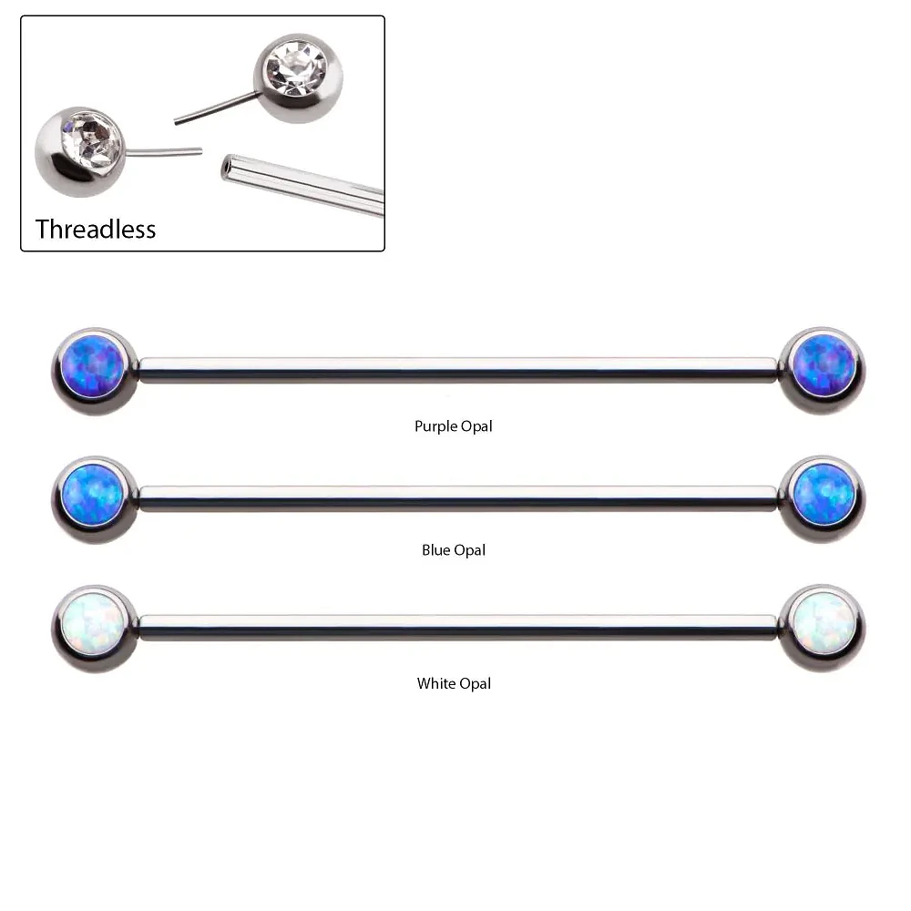 Bezel Set Opal Threadless Industrial