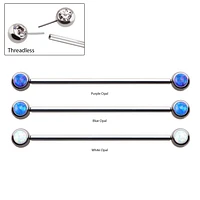 Bezel Set Opal Threadless Industrial