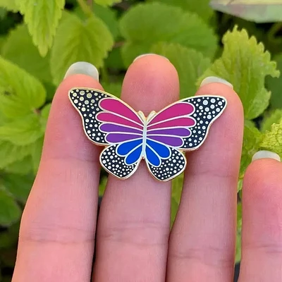 Bisexual Pride Butterfly Enamel Pin - 25% To Charity!