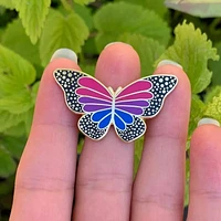 Bisexual Pride Butterfly Enamel Pin - 25% To Charity!