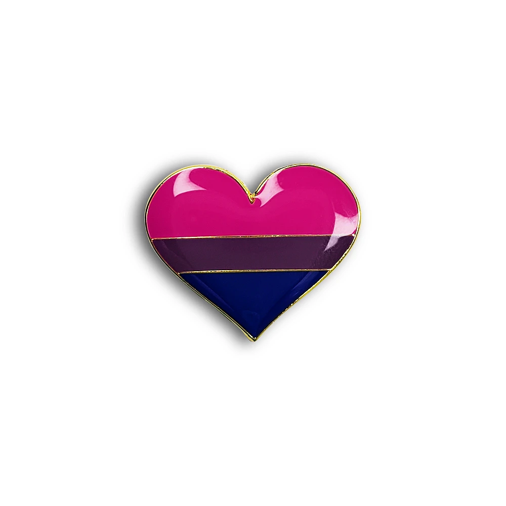 Bisexual Pride Heart Shape Pin