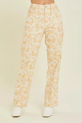 Pantalones con estampado de flores