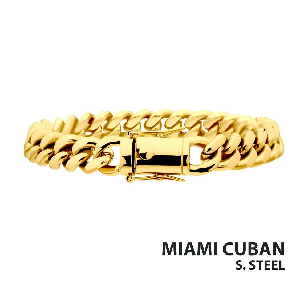 8mm 18Kt Gold IP Miami Cuban Chain Bracelet