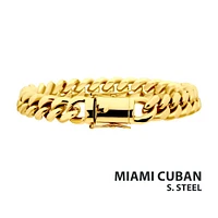 Pulsera Cadena Cubana Miami IP Oro 18kt 8mm