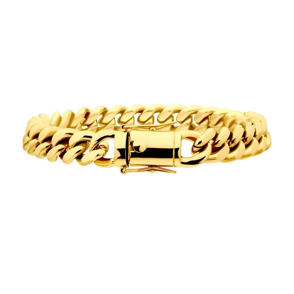 8mm 18Kt Gold IP Chain Bracelet 8"