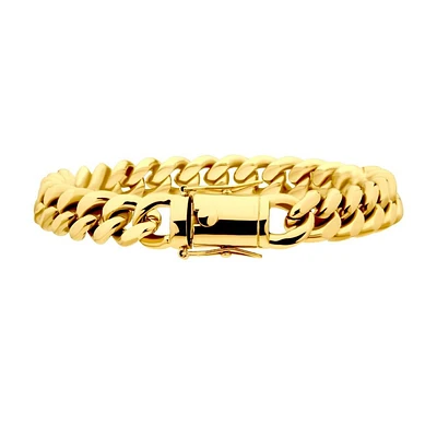 8mm 18Kt Gold IP Chain Bracelet 8"