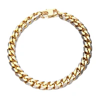 Stainless Steel Gold IP 8mm Curb Chain with Lobster Clasp Bracelet