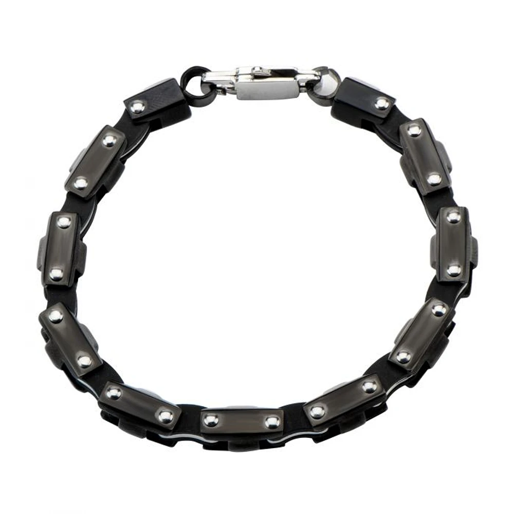 Pulsera de cadena de motor IP negra