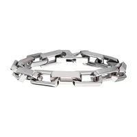 8.5" Stainless Steel Flat Square Link Bracelet