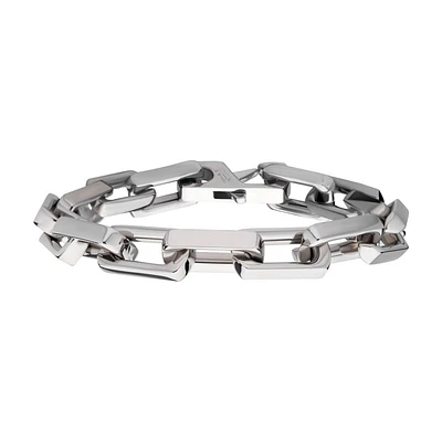 9" Stainless Steel Flat Square Link Bracelet