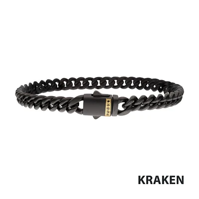 Noir avec saphir noir sur bracelet Ip en or 18 carats