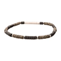 Onyx / Pyrite Heishi Bead Bracelet 7.75"