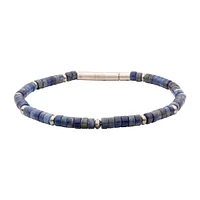 Blue Lapis Lazuli Bead Bracelet 7.75"