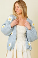 Knit Cardigan With Bubble Sleeve