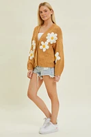 Floral Cardigan W Buttons Sweater