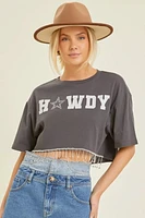 Howdy Graphic Top W Rhinestone Detail