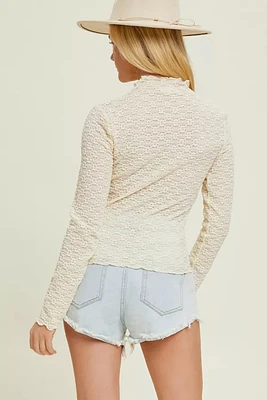 Textured Flower Woven Top