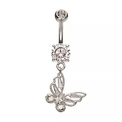 Butterfly Beaded Edge Dangle Navel