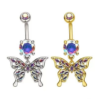 Papillon Multi Marquise Gems Dangle Nombril