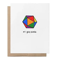 +1 Gay Panic D20 Lgbtq+ Greeting Card