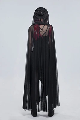 Gothic Long Hooded Cape W Harness