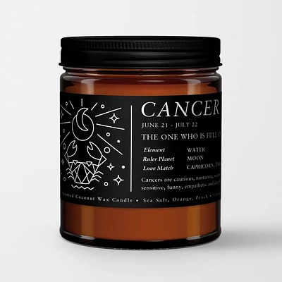 Cancer Candle In Amber Glass