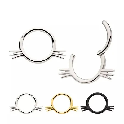 16g Cat Whiskers Hinged Hoop