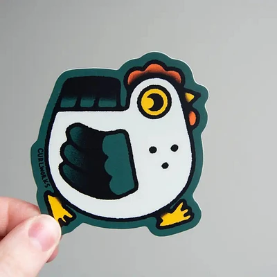 Chicken On The Move Sticker