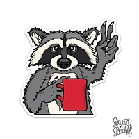 Coffee Raccoon Sticker