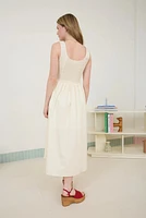 Bow Details Sleeveless A Line Midi Dress