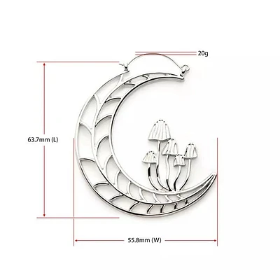 Cut Out Crescent Moon with Mushrooms Plug Hangers