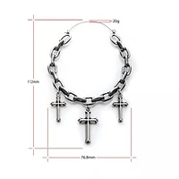 Chain Link with Dangling Triple Crosses Plug Hangers