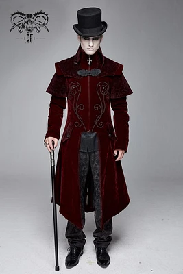 Manteau d'hiver gothique rouge Plus