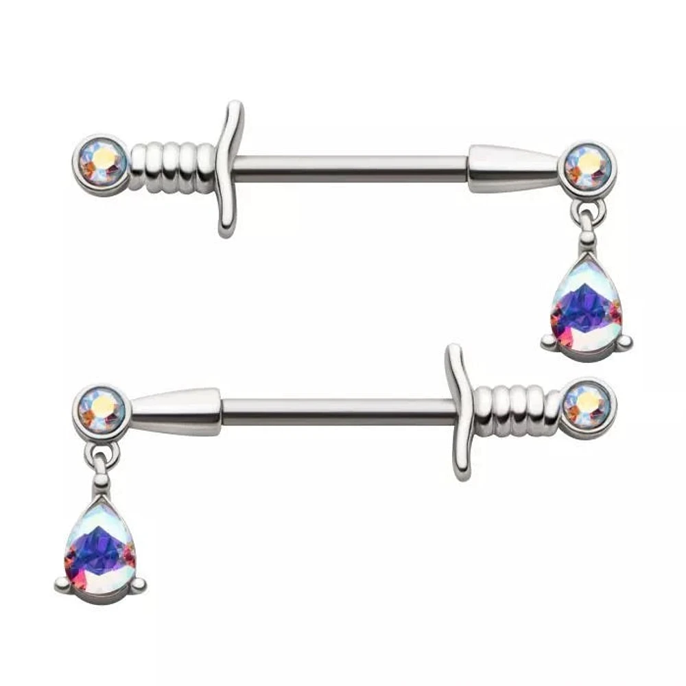 Dagger w/ Tear Dangle Nipple Bar