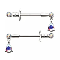 Dagger w/ Tear Dangle Nipple Bar