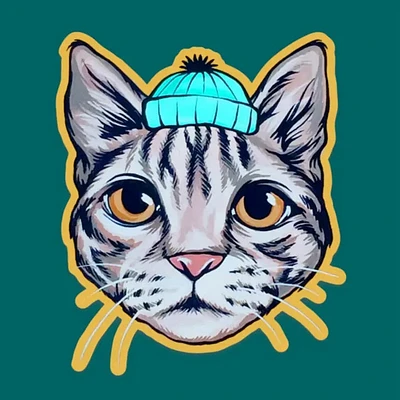 Doug The Girl Cat Vinyl Sticker